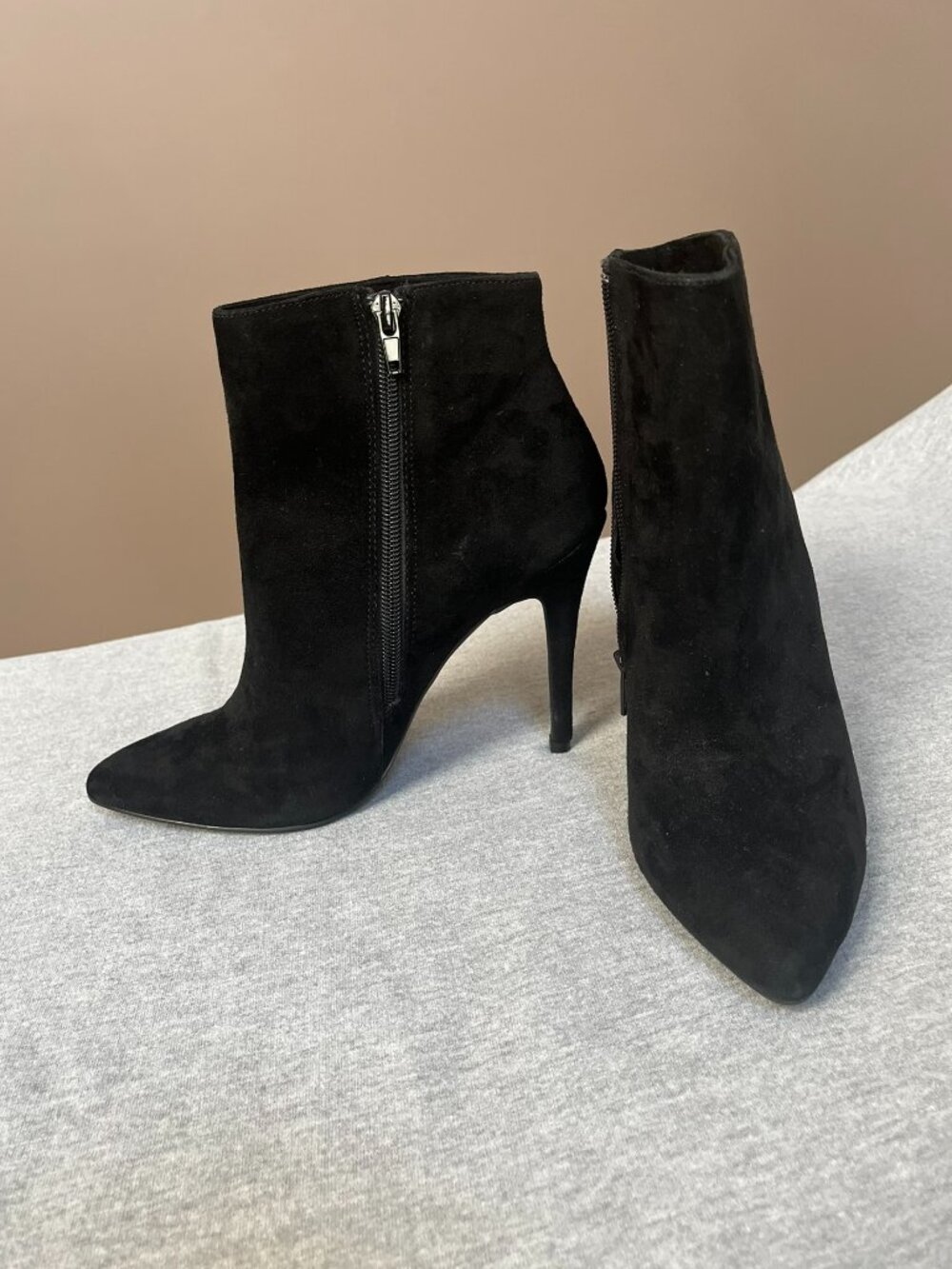 Charles David Black Suede Booties, Size 7